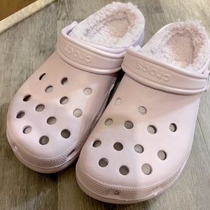 Light Purple Fuzzy Crocs